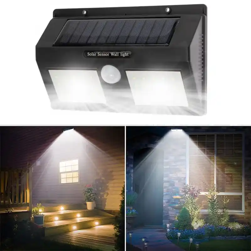 Csak ma LED napelemes fali lámpa, fekete ház, 1,5W, 6000K, IP54