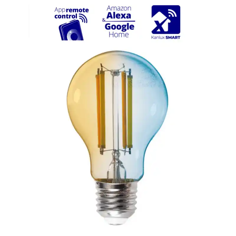 Akciós ár SMART CCT Filament LED izzó, 7W, A60 – Kanlux SMART