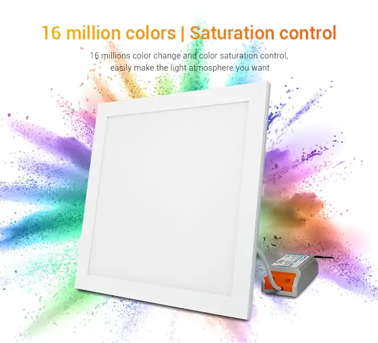 RGB+CCT LED panel, 20W, 300×300 mm, színes és változtatható fehér, Miboxer Expressz szállítás