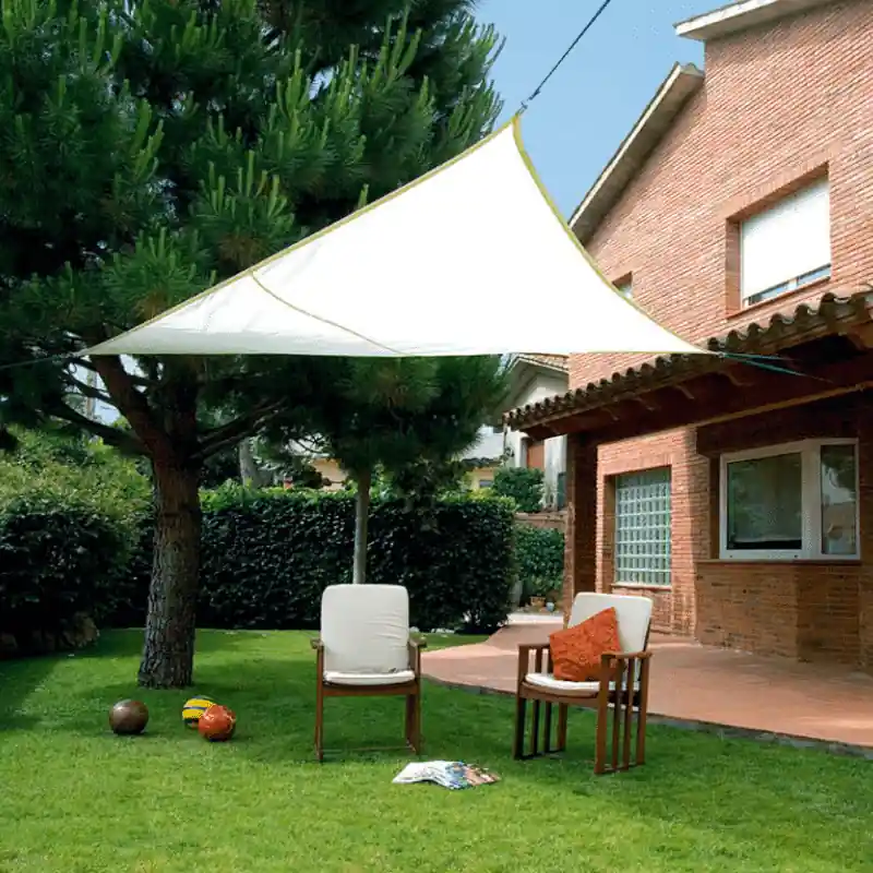 5 x 5 x 5 m-es Nortene Sunnet Kit napvitorla árnyékoló Polyester háromszög alakú – bézs Utolsó esély