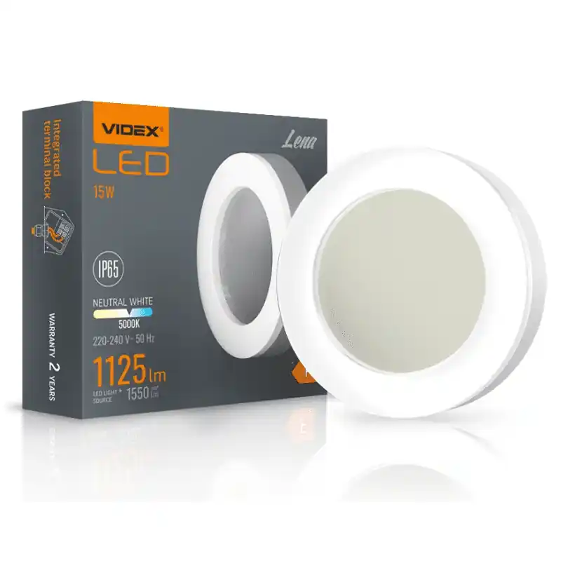 Videx Lena ART Fali LED lámpa 15 W ø190 mm IP65 Kerek Természetes fehér Szuper ajánlat