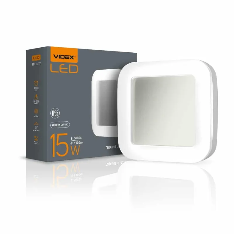 Akciós ár Videx Vika ART Fali LED lámpa 15 W 190×190 mm IP65 Négyzet Természetes fehér