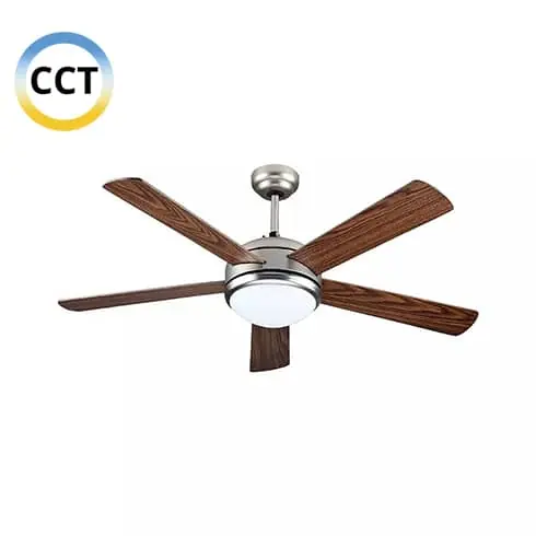 Mennyezeti ventilátor és LED lámpa, acél 5 lapát, 15W CCT LED távirányítóval Gyors kiszállítás