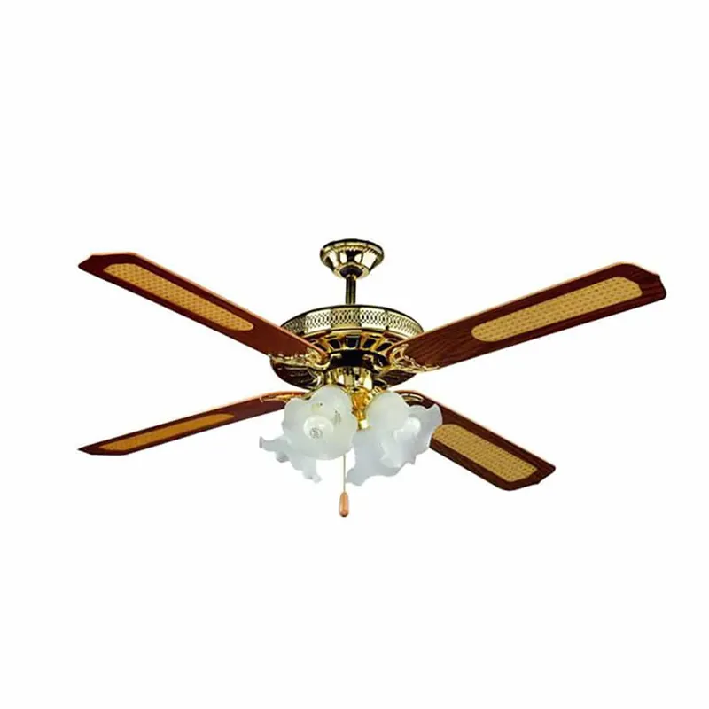 Mennyezeti ventilátor és lámpa, 4 lapát, 4xE27 foglalat – réz Árcsökkenés