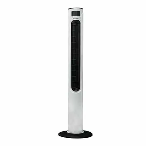 V-TAC Torony ventilátor digitális hőmérséklet kijelzővel 55W távirányítható -Fekete-fehér Azonnal elérhető