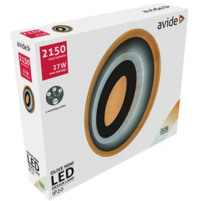 Avide Oyster Olive Mini Mennyezeti LED Lámpa 27W 3 kapcsolási mód Kihagyhatatlan ajánlat