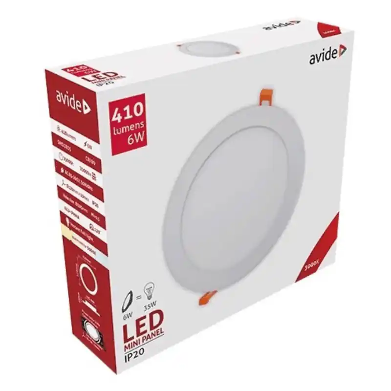 Beépíthető Mennyezeti LED panel Kör 6W Meleg fehér 3000K – 3 év garanciával Expressz kézbesítés