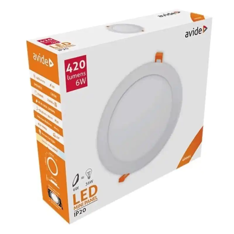 Rendeld meg most Beépíthető Mennyezeti LED panel Kör 6W Természetes fehér 4000K – 3 év garanciával