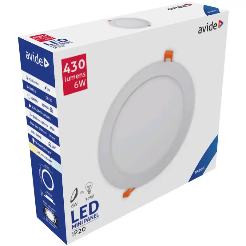 Ne maradj le Beépíthető Mennyezeti LED panel Kör 6W Hideg fehér 6400K – 3 év garanciával