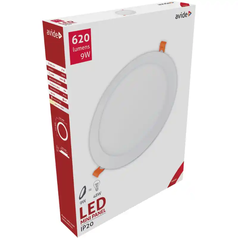 Árcsökkenés Beépíthető Mennyezeti LED panel Kör 9W Meleg fehér 3000K – 3 év garanciával