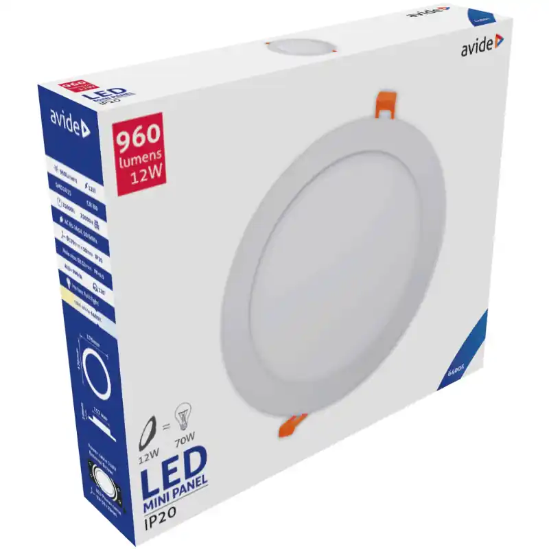 Beépíthető Mennyezeti LED panel Kör 12W Hideg fehér 6400K – 3 év garanciával Szezonális akció