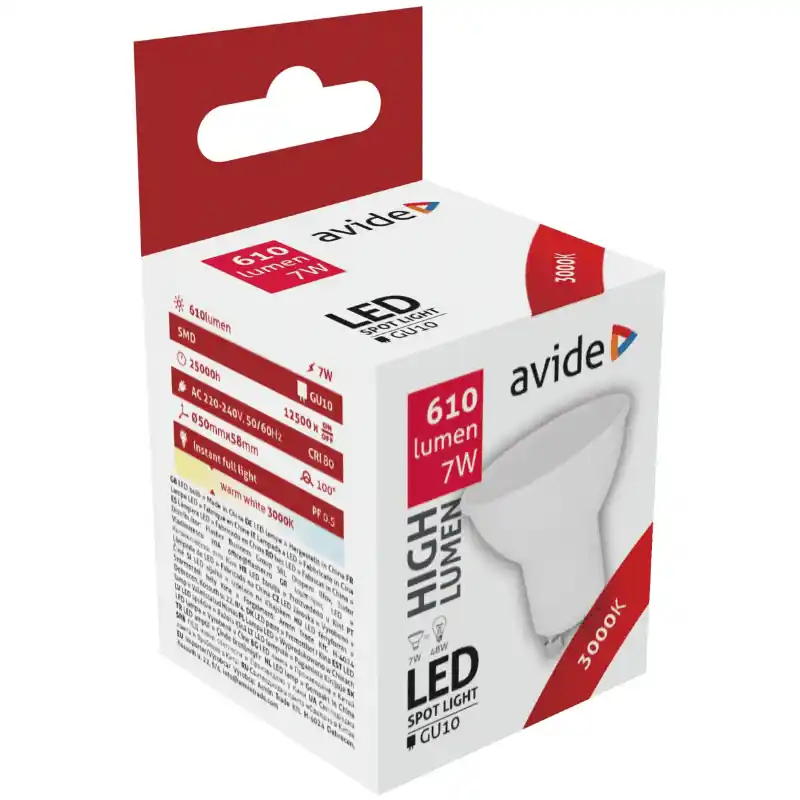 Avide LED Spot GU10 7W 110° Meleg fehér – 48W-os izzó helyett Outlet