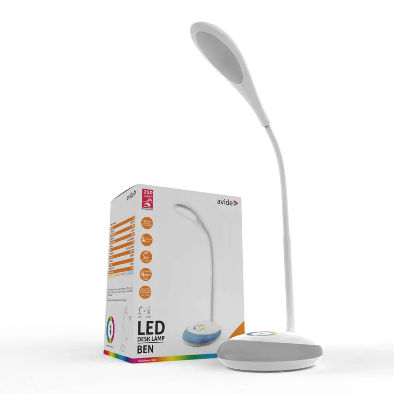 Szezonális akció Avide LED Asztali Lámpa RGB Fehér 4W