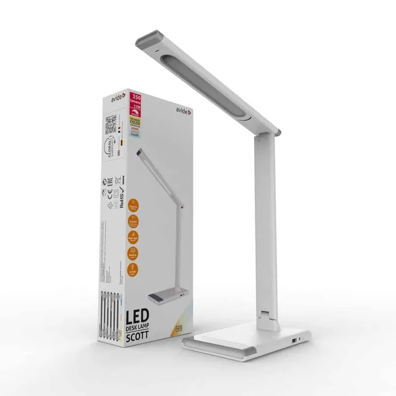 Exkluzív ajánlat Avide LED Asztali Lámpa Scott Fehér 12W