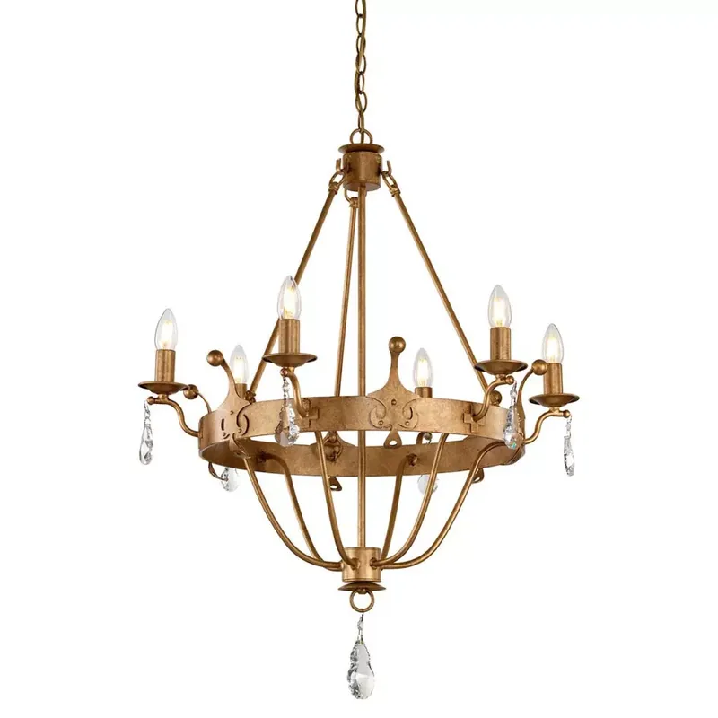 Szezonális akció Elstead Lighting WINDSOR WINDSOR6-GOLD Csillár 6x60W/E14