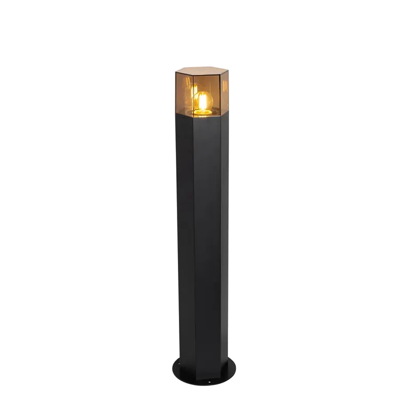 Expressz kézbesítés Kültéri állólámpa fekete füstös árnyékolóval hatszögletű 70 cm - Denmark