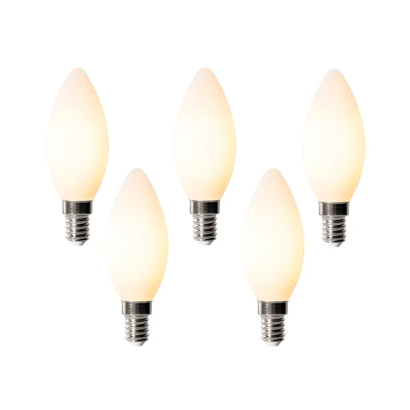 5 darabos E14 dimmelhető LED izzókészlet B35 Opál 4W 400 lm 2200K Szuper akció