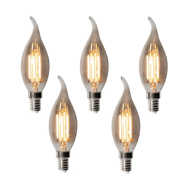 5 darabos E14 dimmelhető LED izzókészlet BXS35 füstszínű 4W 300 lm 2200K Kedvezményes ár