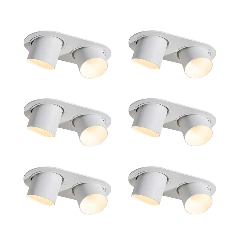Biztonságos fizetés 6 darabos süllyesztett spotlámpa szett fehér GU10 50mm 2-fényű - Installa