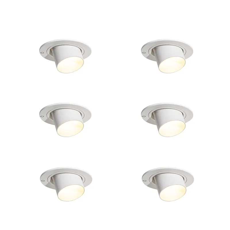 Azonnali szállítás 6 darabos süllyesztett spotlámpa szett fehér GU10 35mm kerek dönthető - Installa