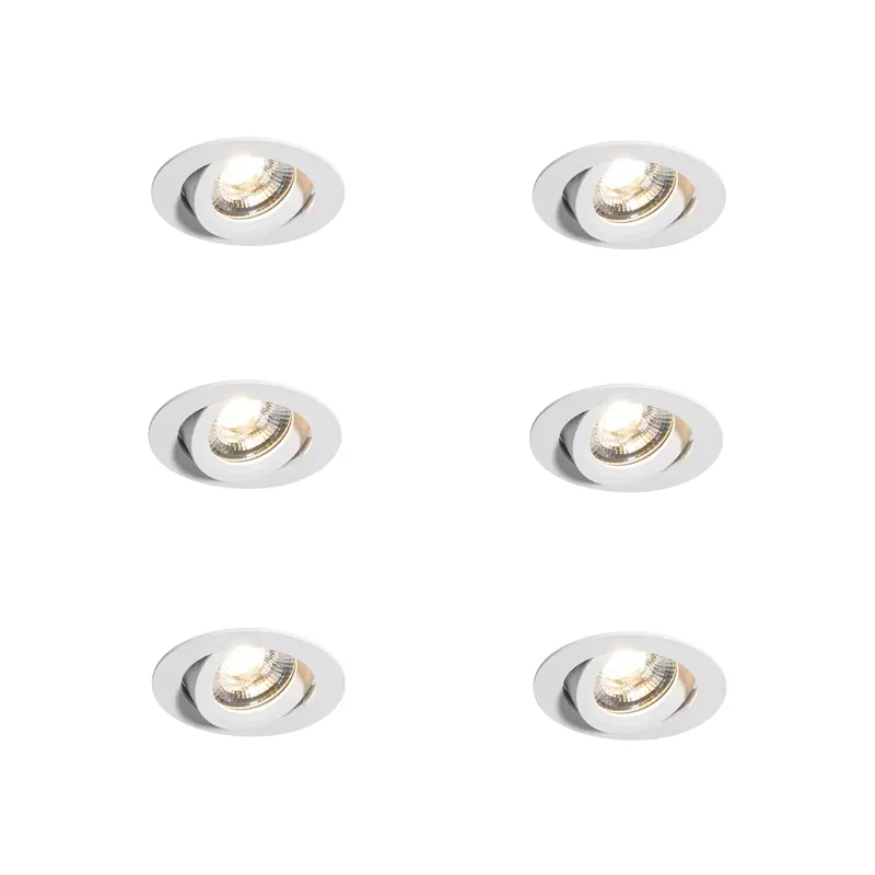 Legjobb ár 6 darabos modern, ultravékony, fehér, beépíthető spotlámpa szett LED-del, IP54 - Pupil