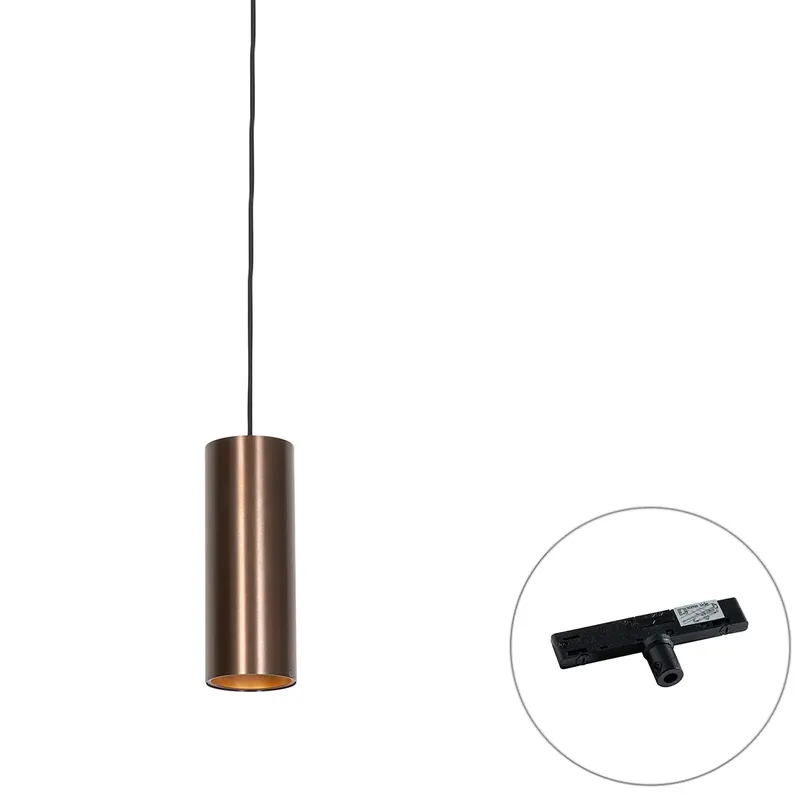 Design függőlámpa sötét bronz 1 fázisú sínadapterrel - Slimline Tubo Biztonságos fizetés