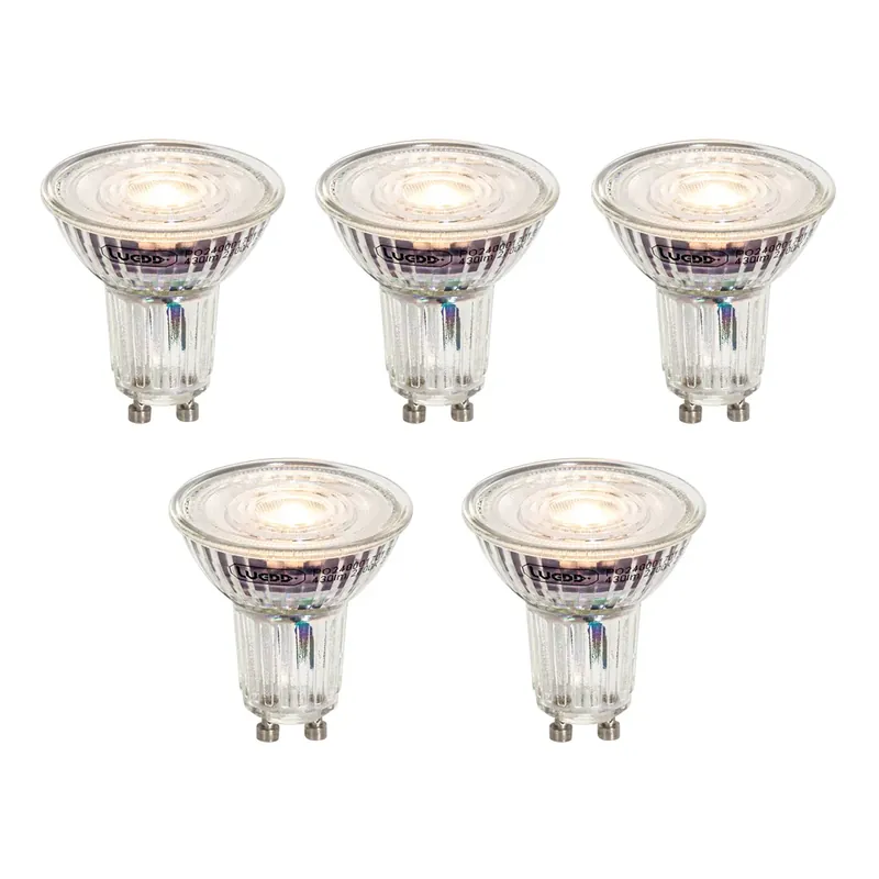 5 darabos GU10 50 mm-es dimmelhető LED izzókészlet, átlátszó, 4,9 W, 430 lm, 2700 K Vedd meg most