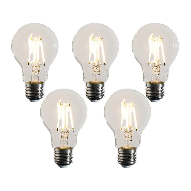 5 darabos E27-es dimmelhető LED izzókészlet A60 átlátszó 4,5W 500 lm 2700K Bestseller
