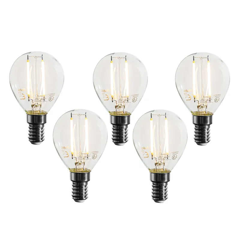 5 darabos E14 dimmelhető LED izzókészlet P45 átlátszó 3W 250 lm 2700K Ne maradj le