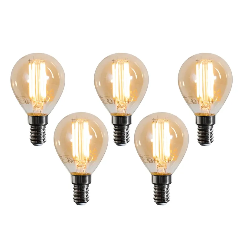5 darabos E14 LED izzókészlet G45 arany 2W 180 lm 2100K Különleges ajánlat