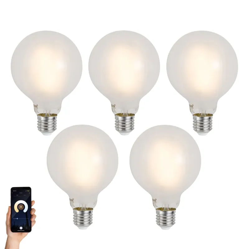 5 db Okos E27 Dimmelhető LED Izzó G95 Matt 7W 806lm 2700-6500K Legjobb ár