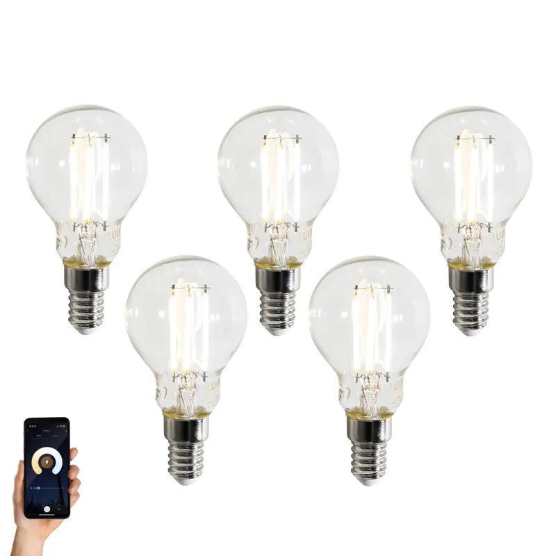 5 darabos Smart E14 LED izzó készlet P45 átlátszó 4.2W 470 lm 2700-6500K Nézd meg most