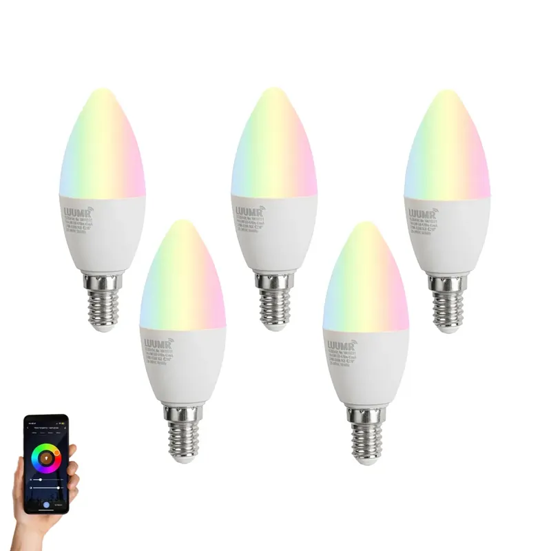 5 darabos E14 dimmelhető LED izzókészlet C37 Opál 4,9W 470 lm 2700-6500K Olcsó