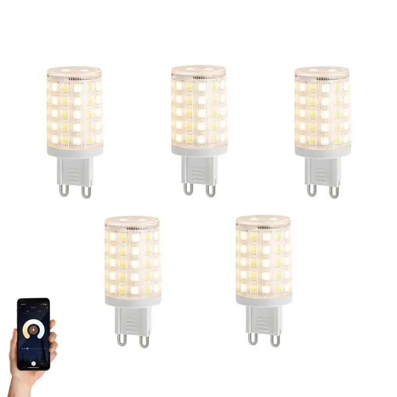 5 darabos intelligens G9 dimmelhető LED izzókészlet, átlátszó, 2,5 W, 250 lm, 2700-6500K, Zigbee Szezonális akció