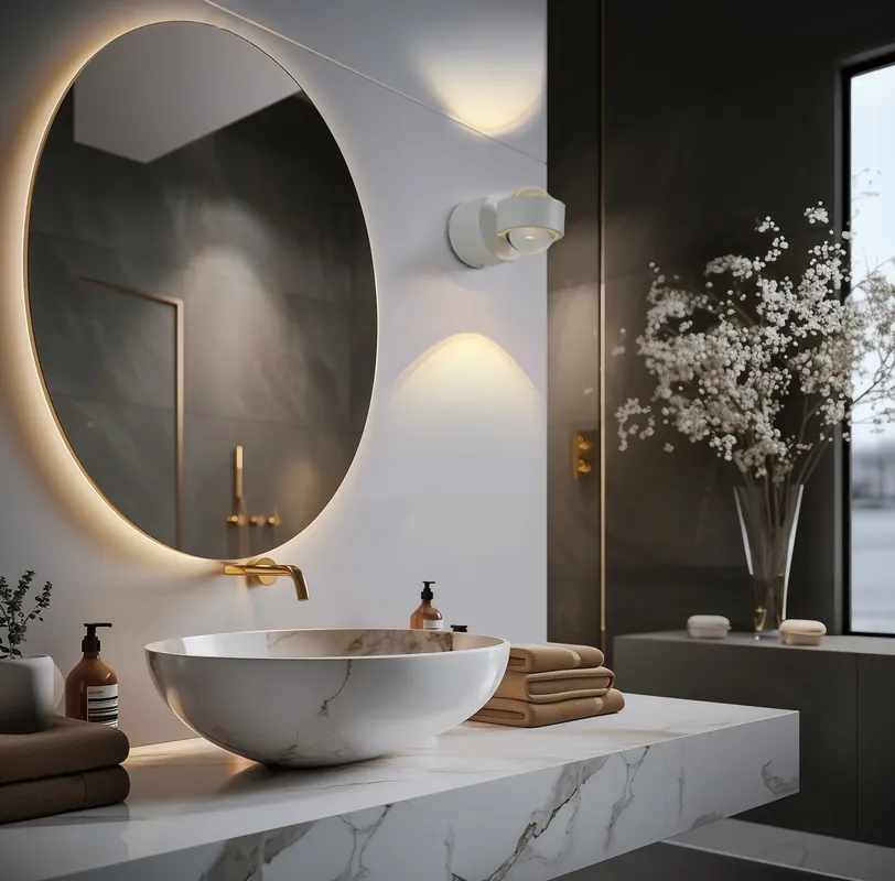 Design fali lámpa fehér, LED-del, IP44 - Lens Népszerű