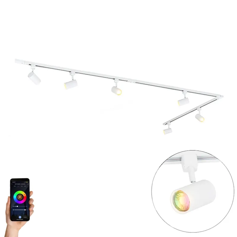 Intelligens sínrendszer 6 fehér spotlámpával, 1 fázisú, 300 cm - Iconic Jeana Népszerű