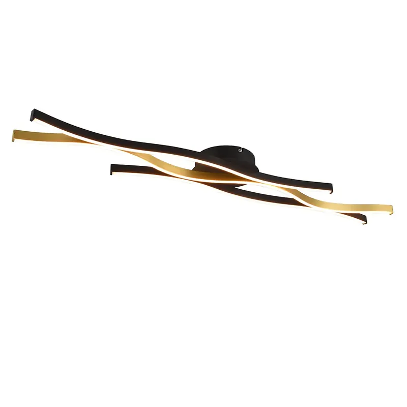Design plafondlamp zwart met goud incl. LED dimbaar - Blaze Expressz szállítás