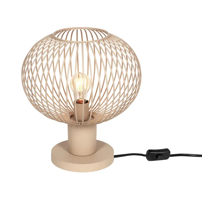 Modern dróthálós asztali lámpa bézs 33 cm - Gila Vedd meg most
