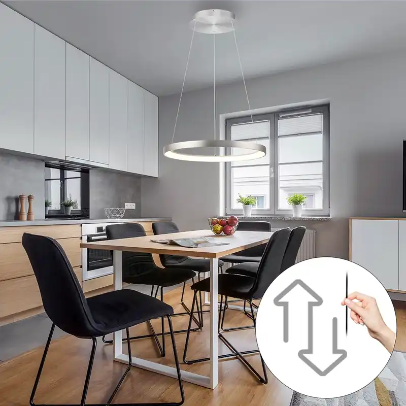 Design függőlámpa alumínium LED-del, dimmelhető Easylift - Hoop Árengedmény