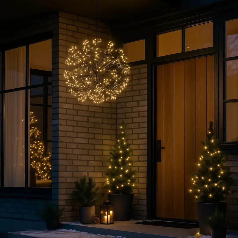 Karácsonyi függő gömblámpa fekete 60 cm LED-del, időzítővel IP44 - Nobu Csak ma