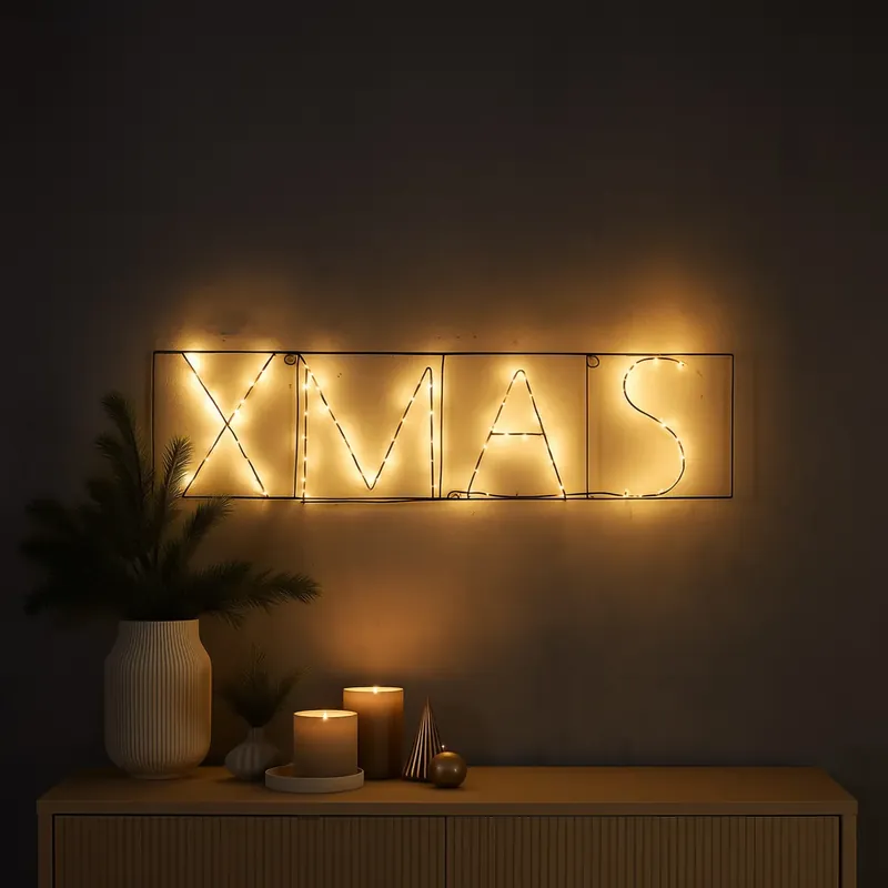 Ne maradj le Karácsonyi fali lámpa fekete XMAS LED-del, időzítővel IP44 - Yoro