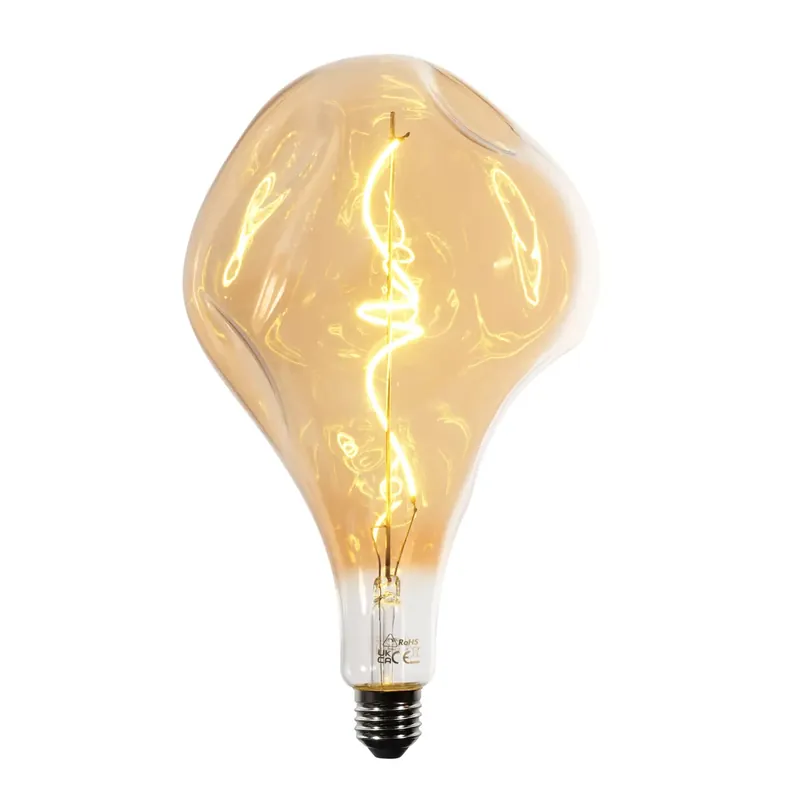Kihagyhatatlan ajánlat E27 dimmelhető LED lámpa spirál izzószállal PS160 borostyán 6W 340 lm 1800K