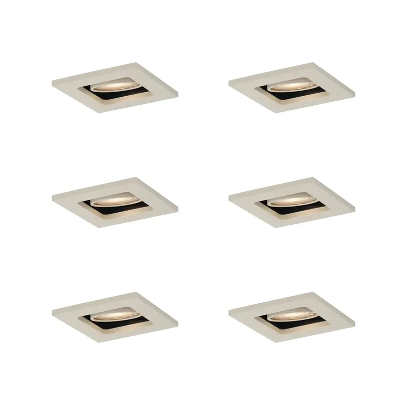 6 darabos modern, bézs színű, süllyesztett spotlámpa készlet GU10 50mm-es, forgatható és dönthető - Qure Nézd meg most