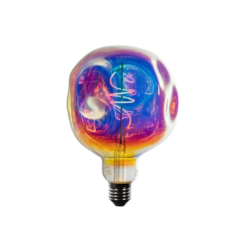 Olcsó E27 Szabályozható LED Lámpa Spirál Filament G125 Szivárvány 4W 200 lm 1800K