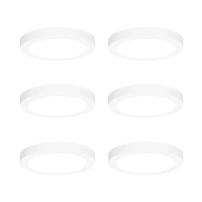 6 darabos süllyesztett vagy felületre szerelhető spotlámpa szett fehér 18 cm LED-del, 3 lépéses Dim to Warm funkcióval - Trans Alacsony ár
