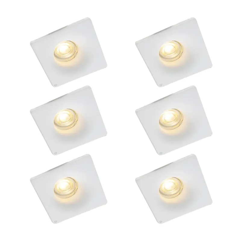 Expressz kézbesítés 6 darabos süllyesztett spotlámpa készlet fehér 12 cm kerek - Gypsy Stucco