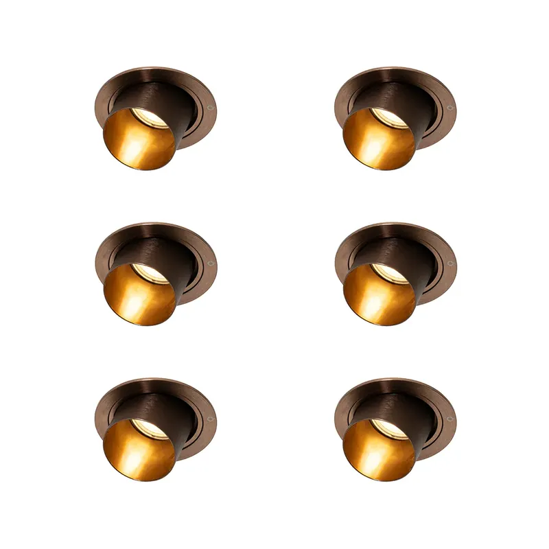 Ajánlat 6 darabos modern süllyesztett spotlámpa szett sötét bronz kerek dönthető - Installa