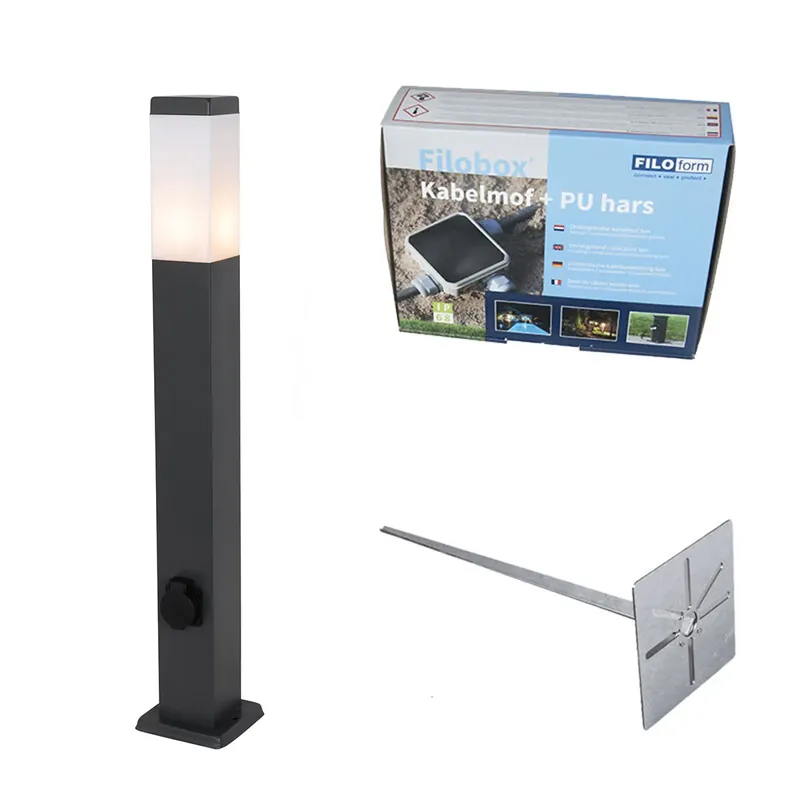 Szuper akció Kültéri lámpa sötétszürke 80 cm foglalattal IP44 - Malios