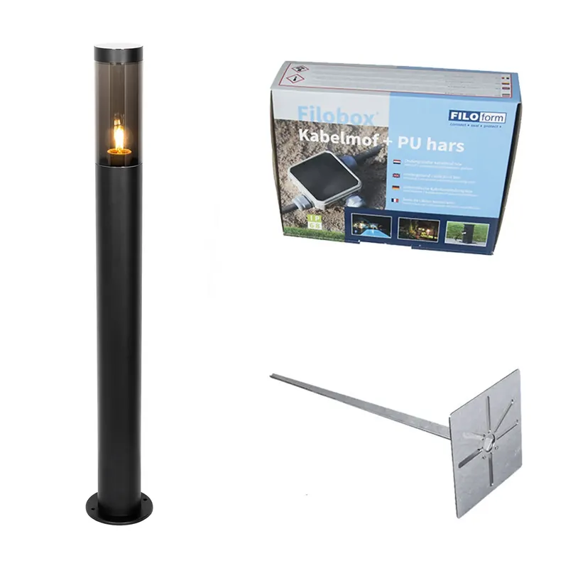 Modern fekete kültéri oszloplámpa 80 cm IP44 - Rox Alacsony ár