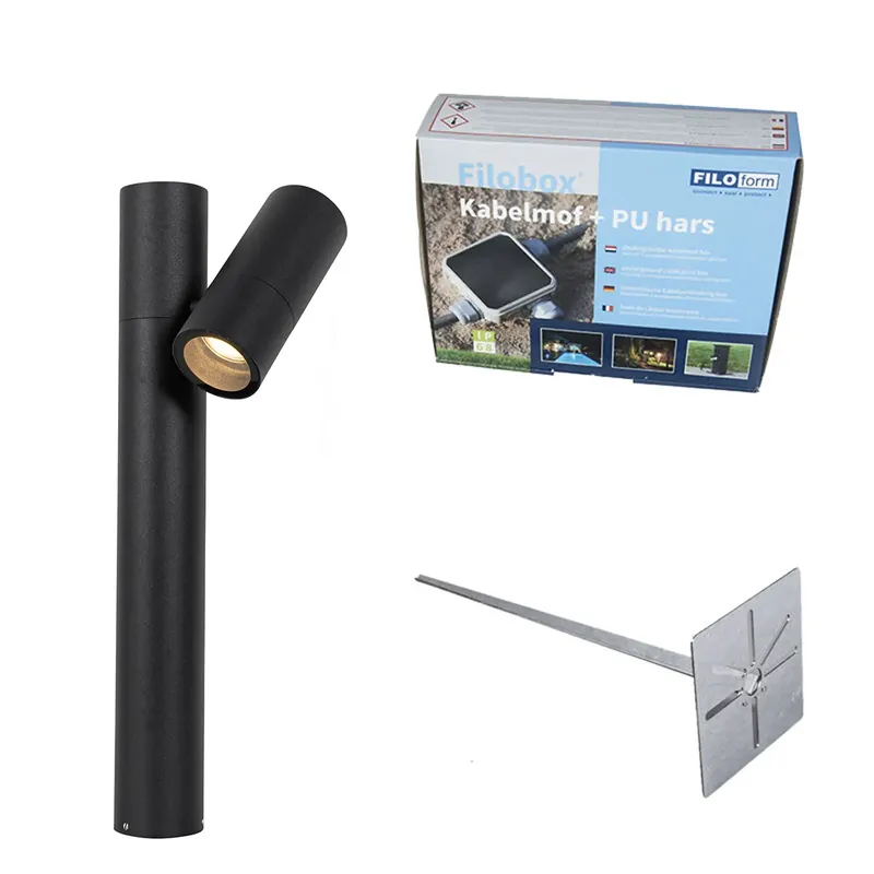 Rendeld meg most Kültéri lámpa fekete színben, földbe szúrható tüskével és kábeltömítéssel 50 cm IP44 - Solo Deluxe